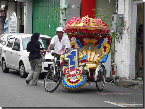 pousse pousse a Malacca